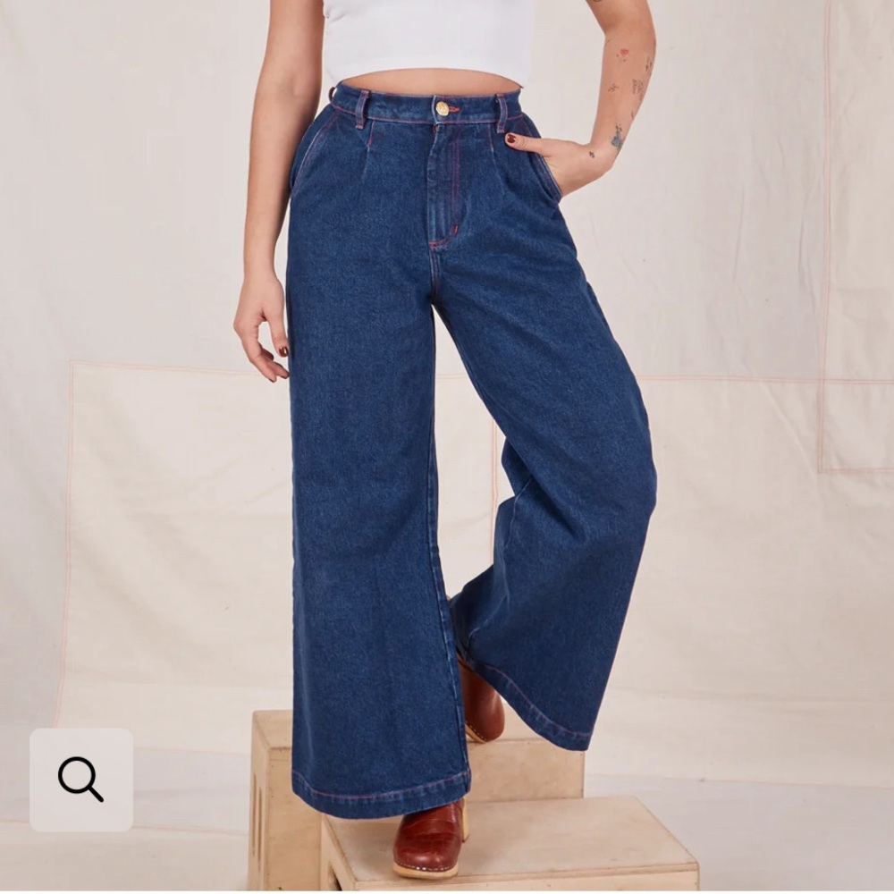Big Bud Press - Indigo Wide Leg Trousers 0XL